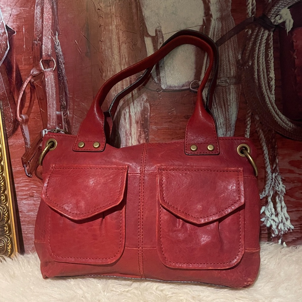 Fossil red leather bag